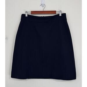 Kate Spade Wool Tweed A Line Skirt Size 12 Navy Blue Lined